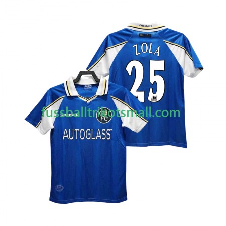 Fußballtrikots Chelsea ZOLA 25 1999 Retro 1997 Kurzarm Heimtrikotsatz kaufen
